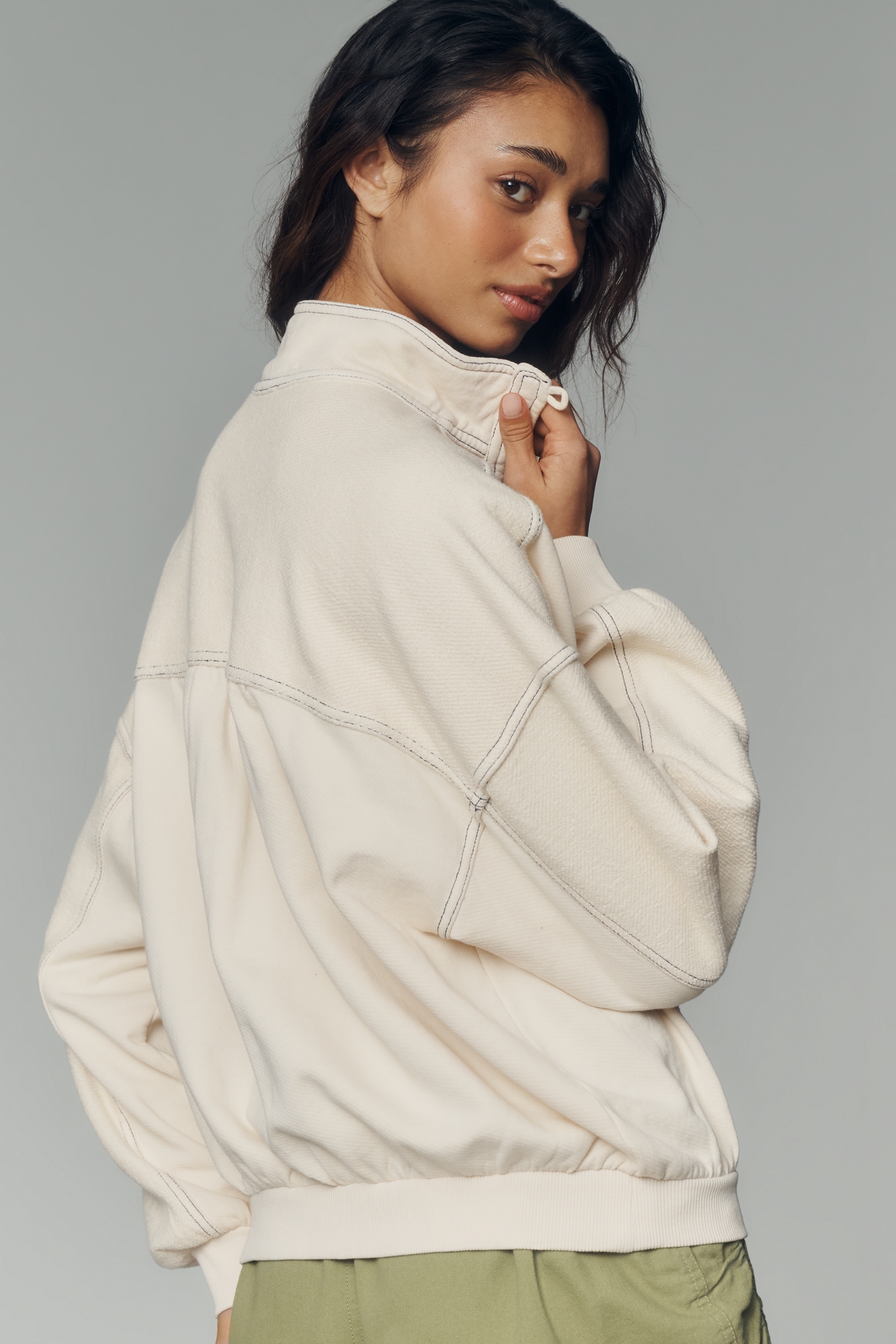 Pilcro 100% Cotton Button-Front Popover Top