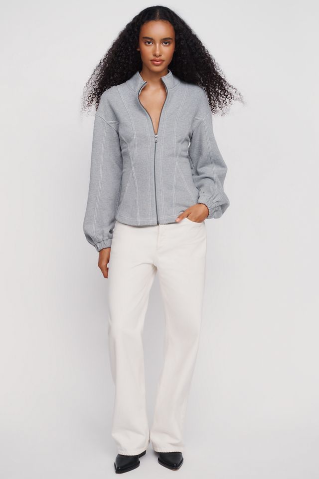 Pilcro 100% Cotton Seamed Zip-Up Jacket #3