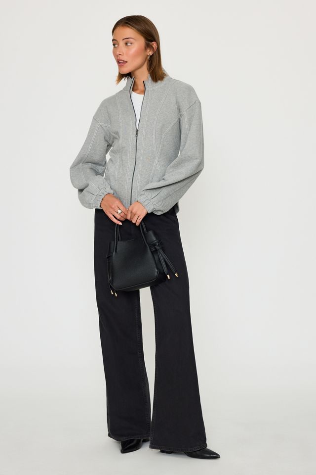 Pilcro 100% Cotton Seamed Slim Zip-Front Sweatshirt #1