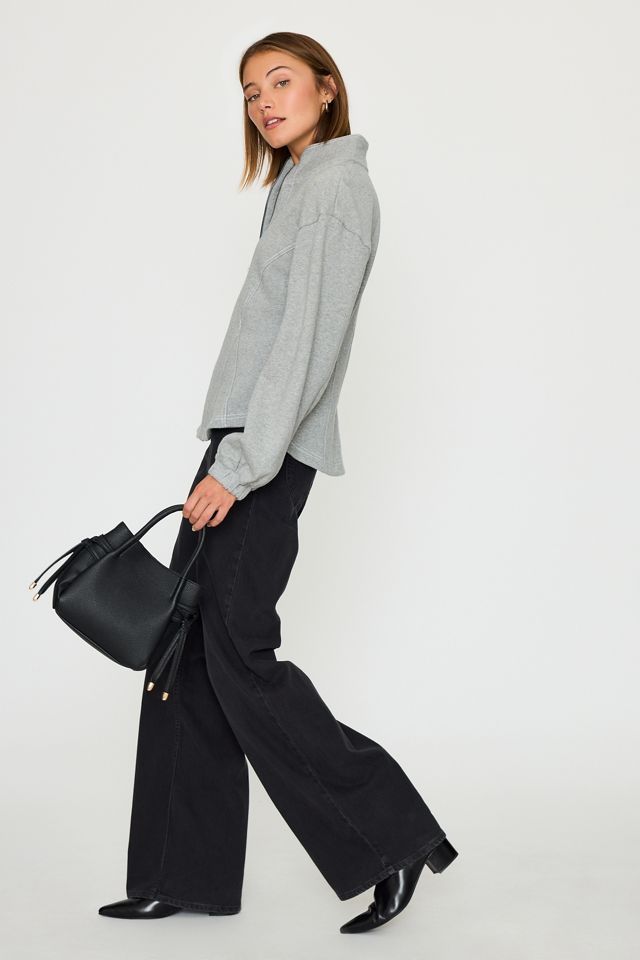 Pilcro 100% Cotton Seamed Slim Zip-Front Sweatshirt #3
