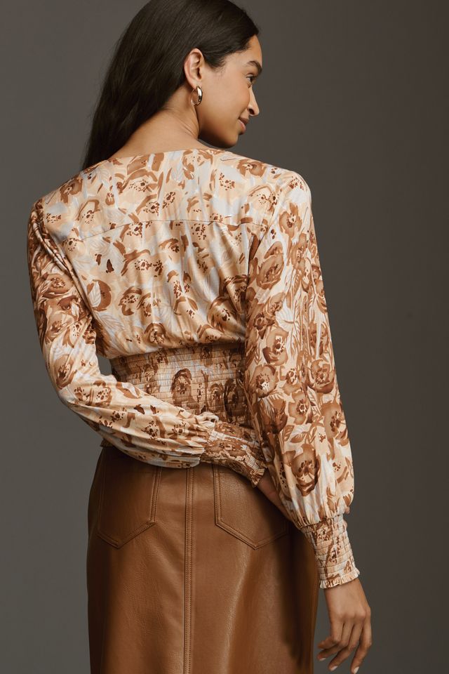 Tiny Valentina Long-Sleeve Printed Surplice Top #1