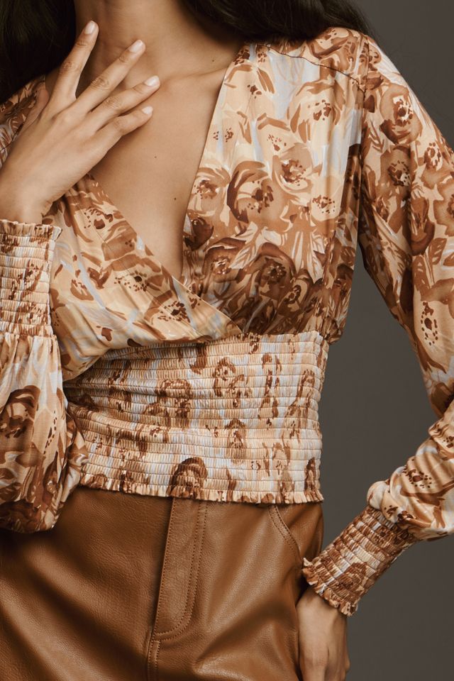 Tiny Valentina Long-Sleeve Printed Surplice Top #3