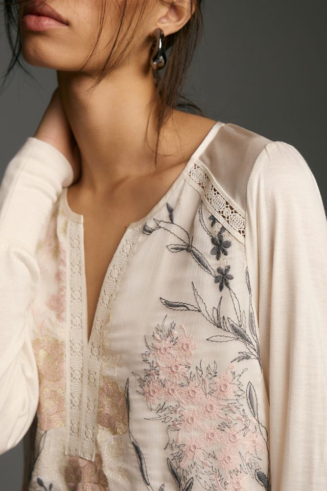 Tiny Holden Long-Sleeve Embroidered Top #1