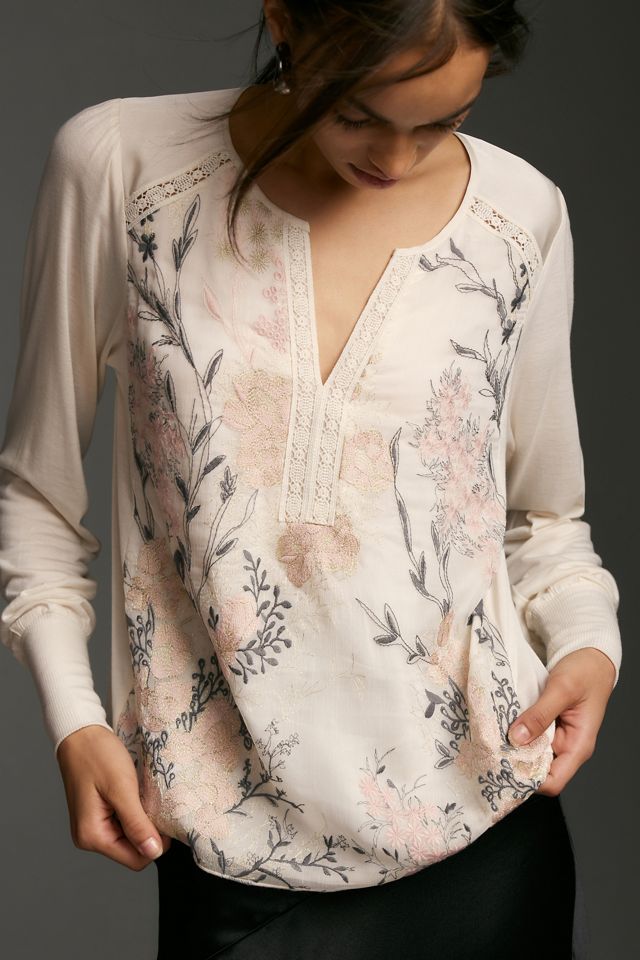 Tiny Holden Long-Sleeve Embroidered Top #3