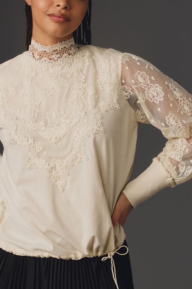 Tiny Oriana Long-Sleeve Lace Top #6