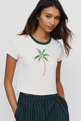 LSPACE Merci Holiday Baby Tee by Anthropologie
