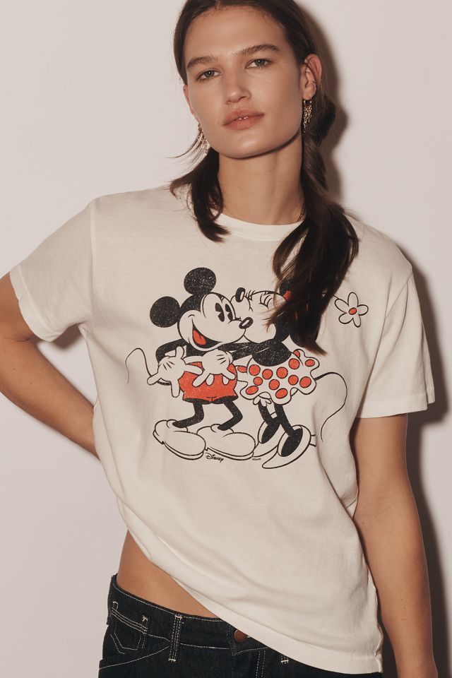 Junk Food x Anthropologie Mickey & Minnie Kiss Graphic Tee