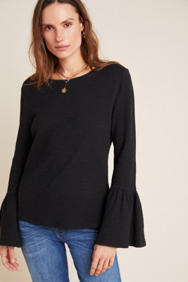 anthropologie bell sleeve top