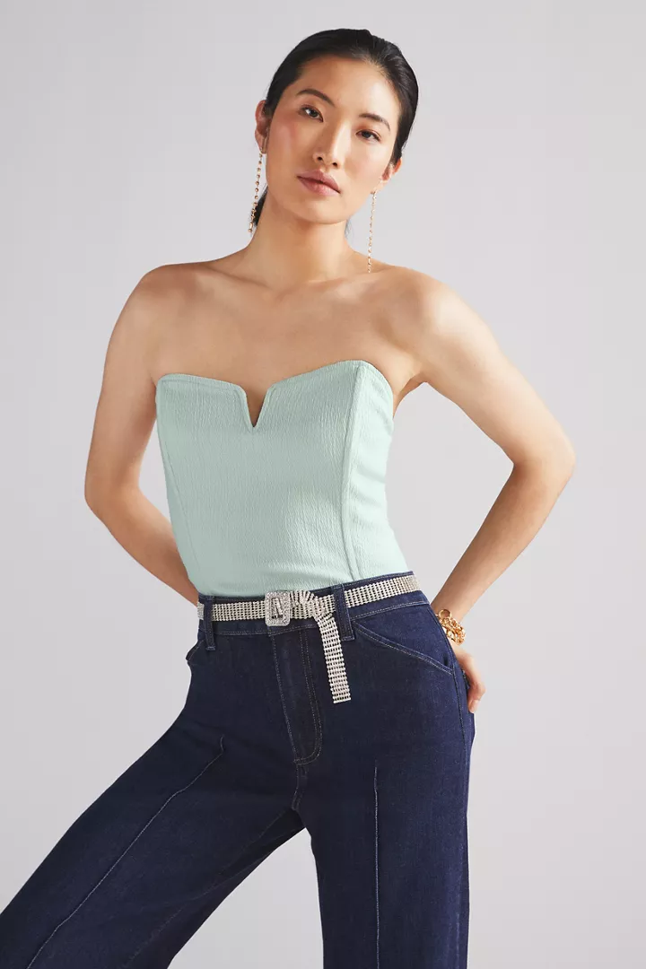 Anthropologie Strawberry Corset Top Blue Size 6 - $24 (73% Off Retail) -  From Cate