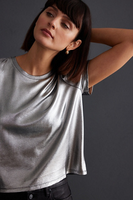 Porridge Shine Glam Tee In Silver