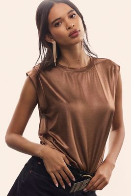 Hana. No Blouse City Top Long Sleeve Size M/L Grey/Tan