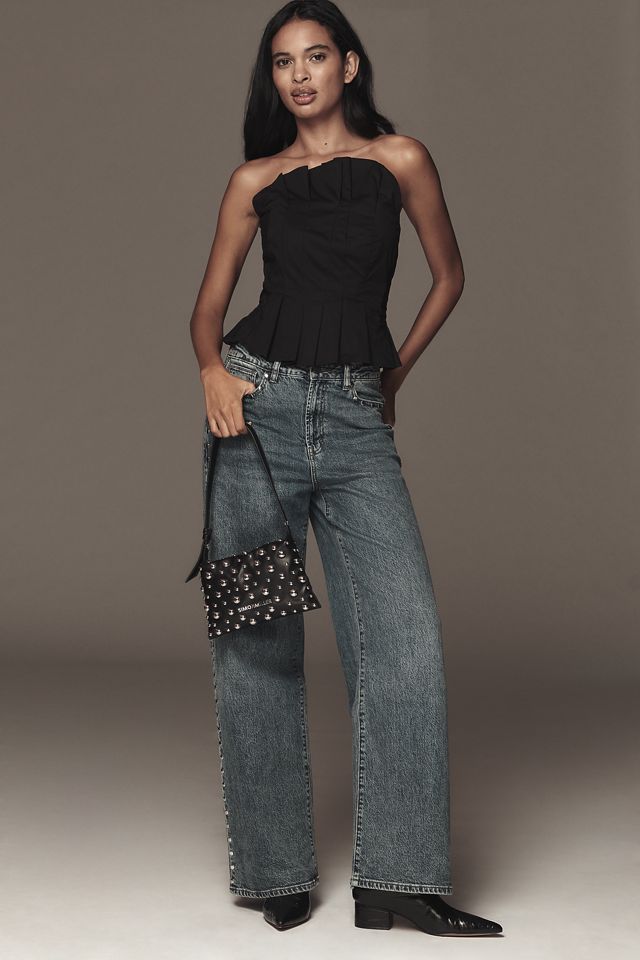 Porridge Ruffled Peplum Strapless Corset Top #2