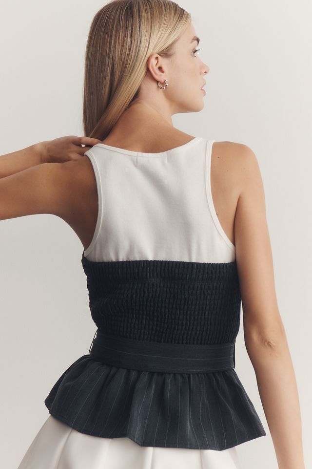 Porridge Ribbed Belted Tank Top #1