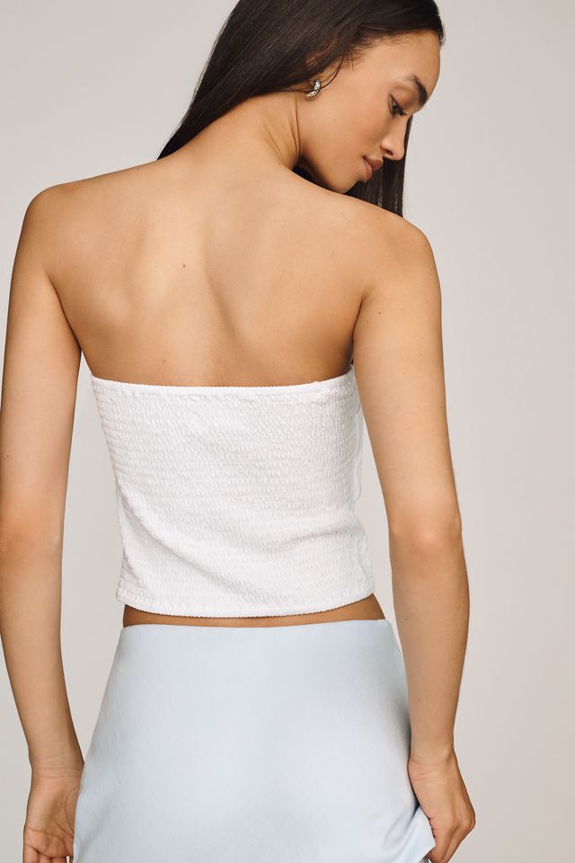 Porridge Cotton Strapless Twist Bow Top #2