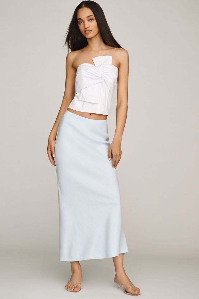 Porridge Cotton Strapless Twist Bow Top #3