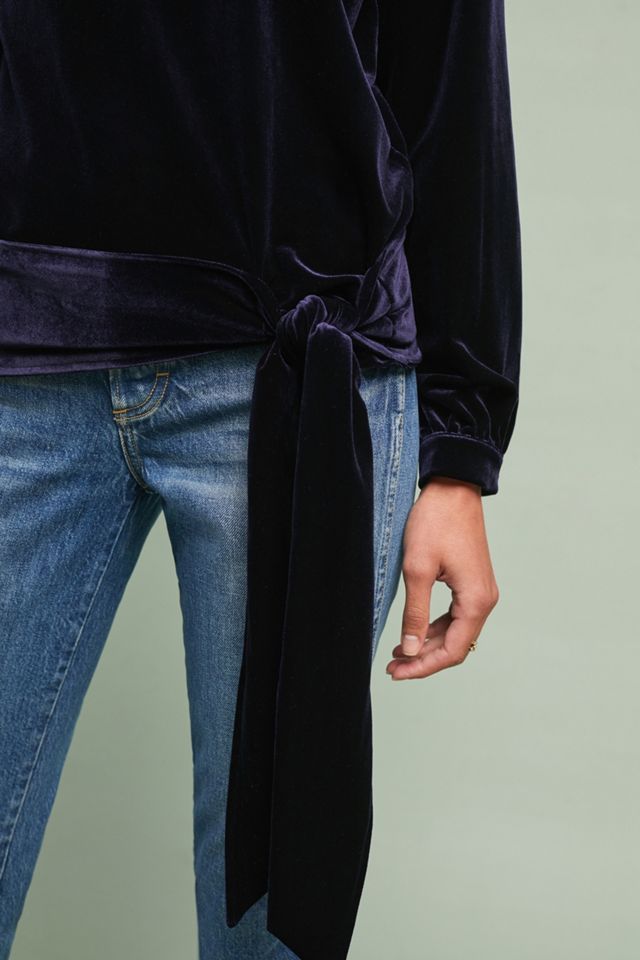Velvet Front-Tie Top #1