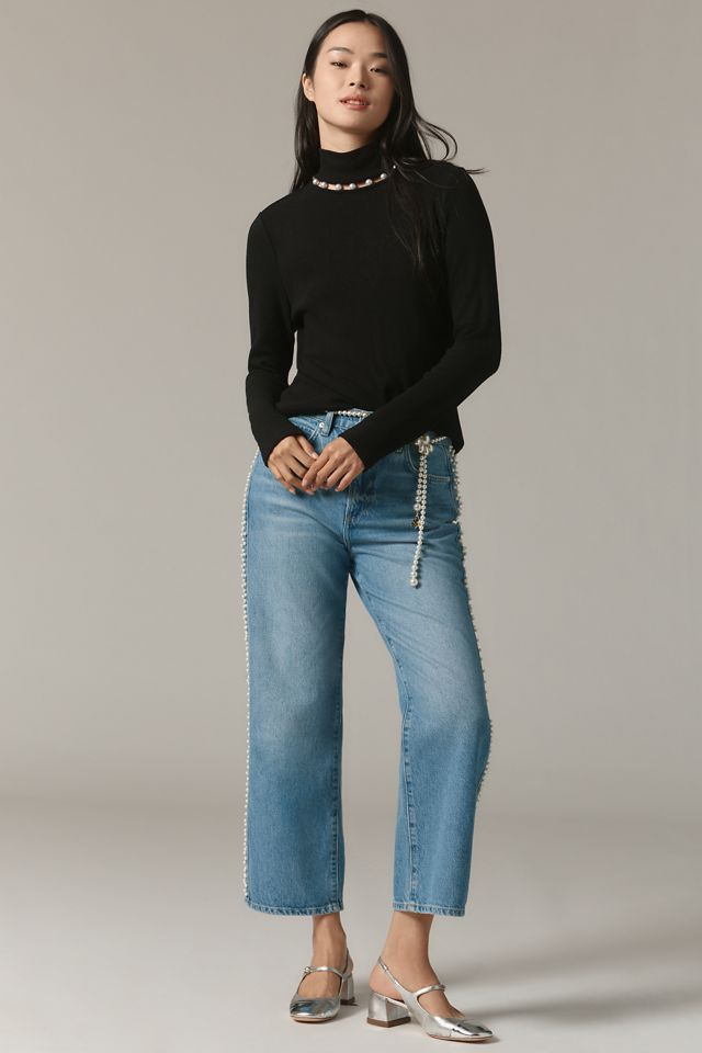 Design History Pearl-Trim Turtleneck Top #3