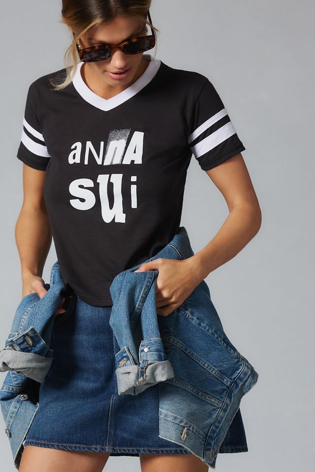 Anna Sui V-Neck Football Tee | Anthropologie