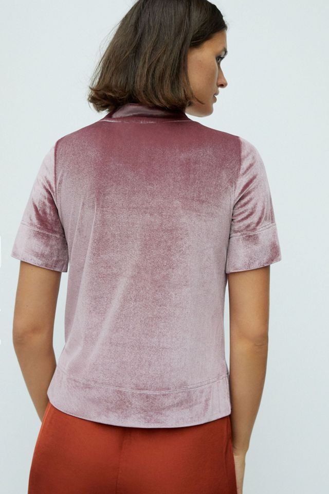 Krisha Velvet Mock Neck Top | Anthropologie