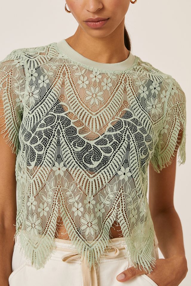 Sheer Lacy Top #1