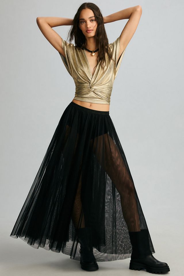 Bishop + Young Twist-Front Shimmer Top #3