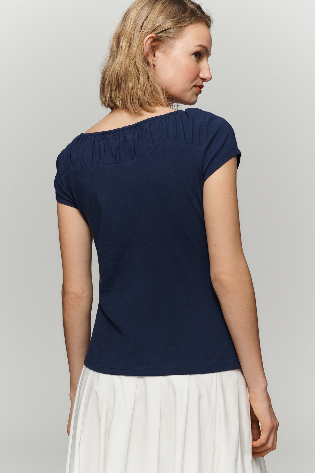 Maeve Iris Cap-Sleeve Tee