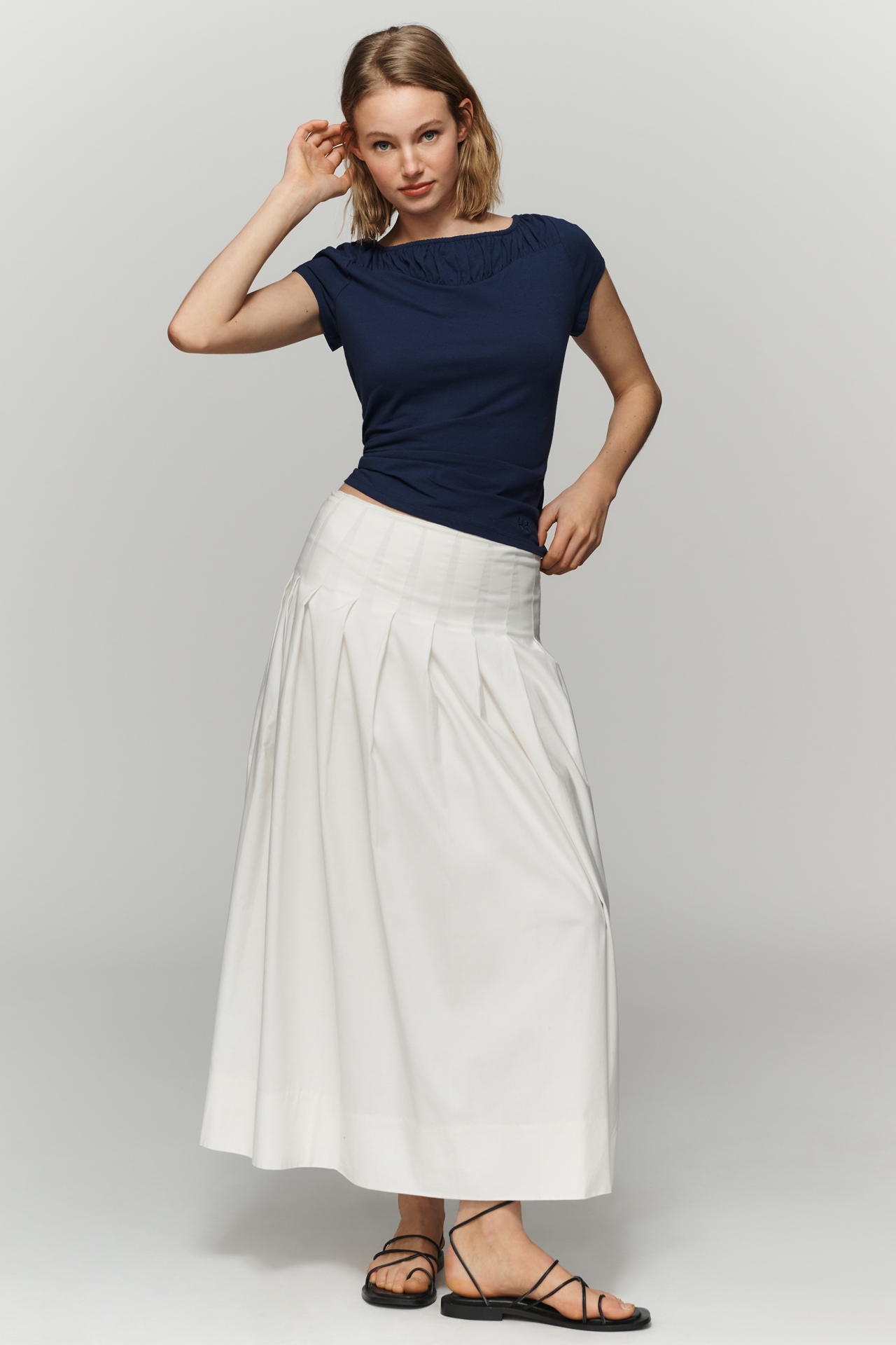 Maeve Iris Cap-Sleeve Tee