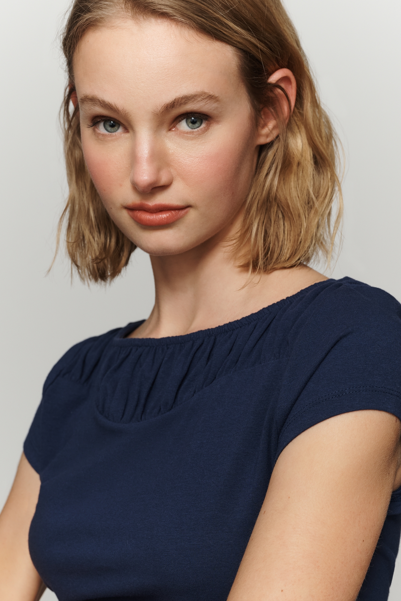 Maeve Iris Cap-Sleeve Tee