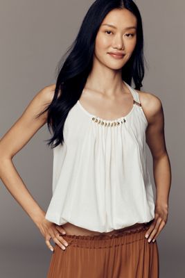 By Anthropologie Embellished Bubble Top 