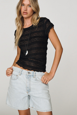 By Anthropologie Lace Ruffle Baby T-Shirt