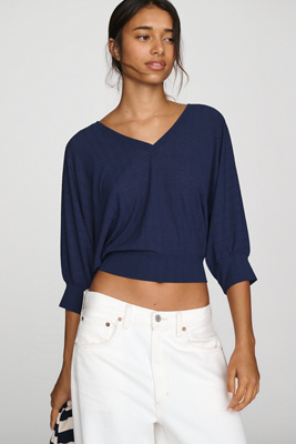 By Anthropologie Banded Dolman Top by Anthropologie