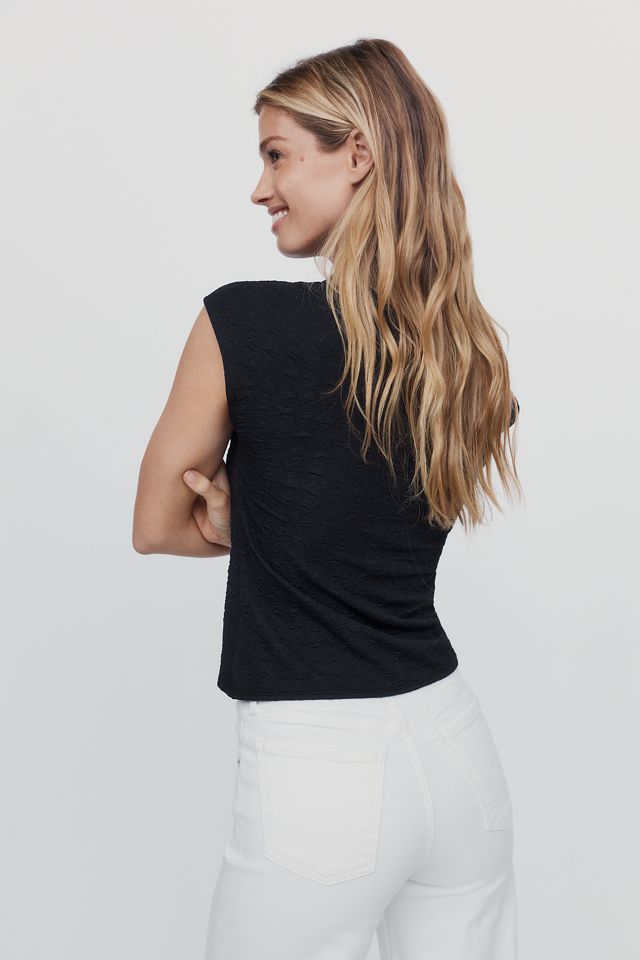 By Anthropologie Keyhole Cap-Sleeve Top #1