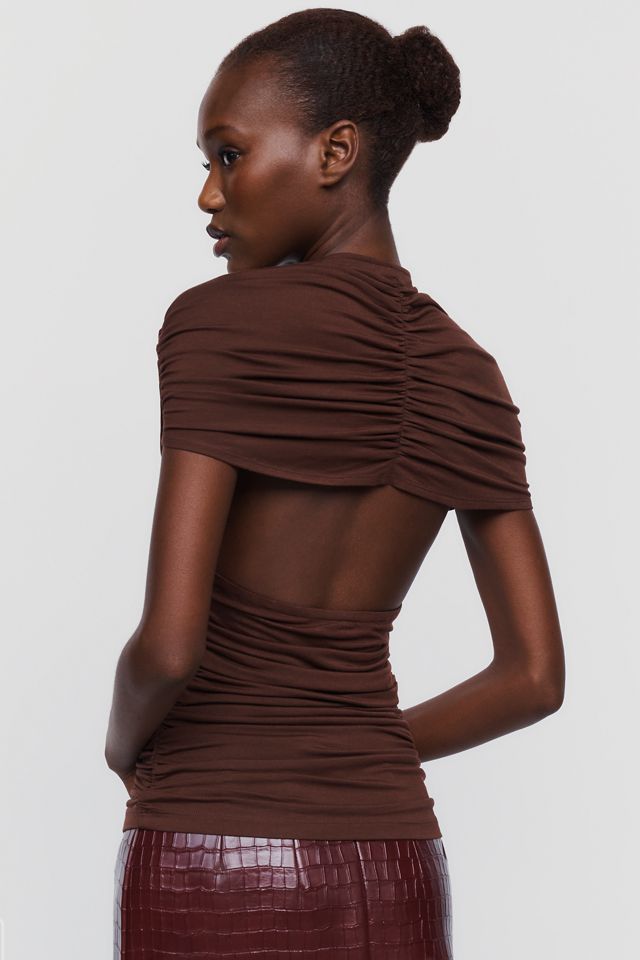 By Anthropologie Ruched Plunge Top #1