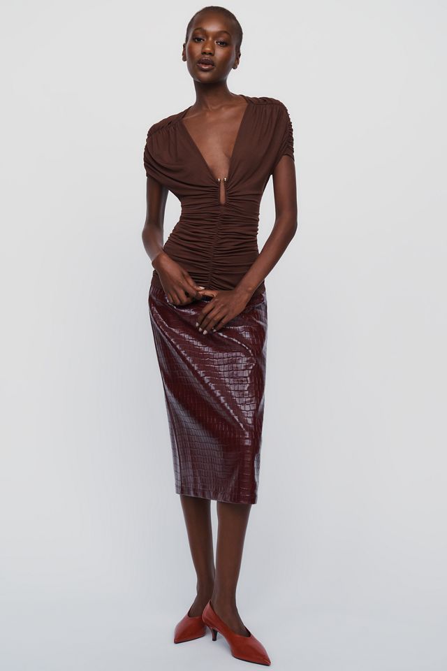 By Anthropologie Ruched Plunge Top #2