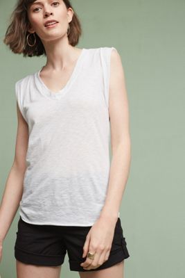 Stateside Rolled V-Neck Top
