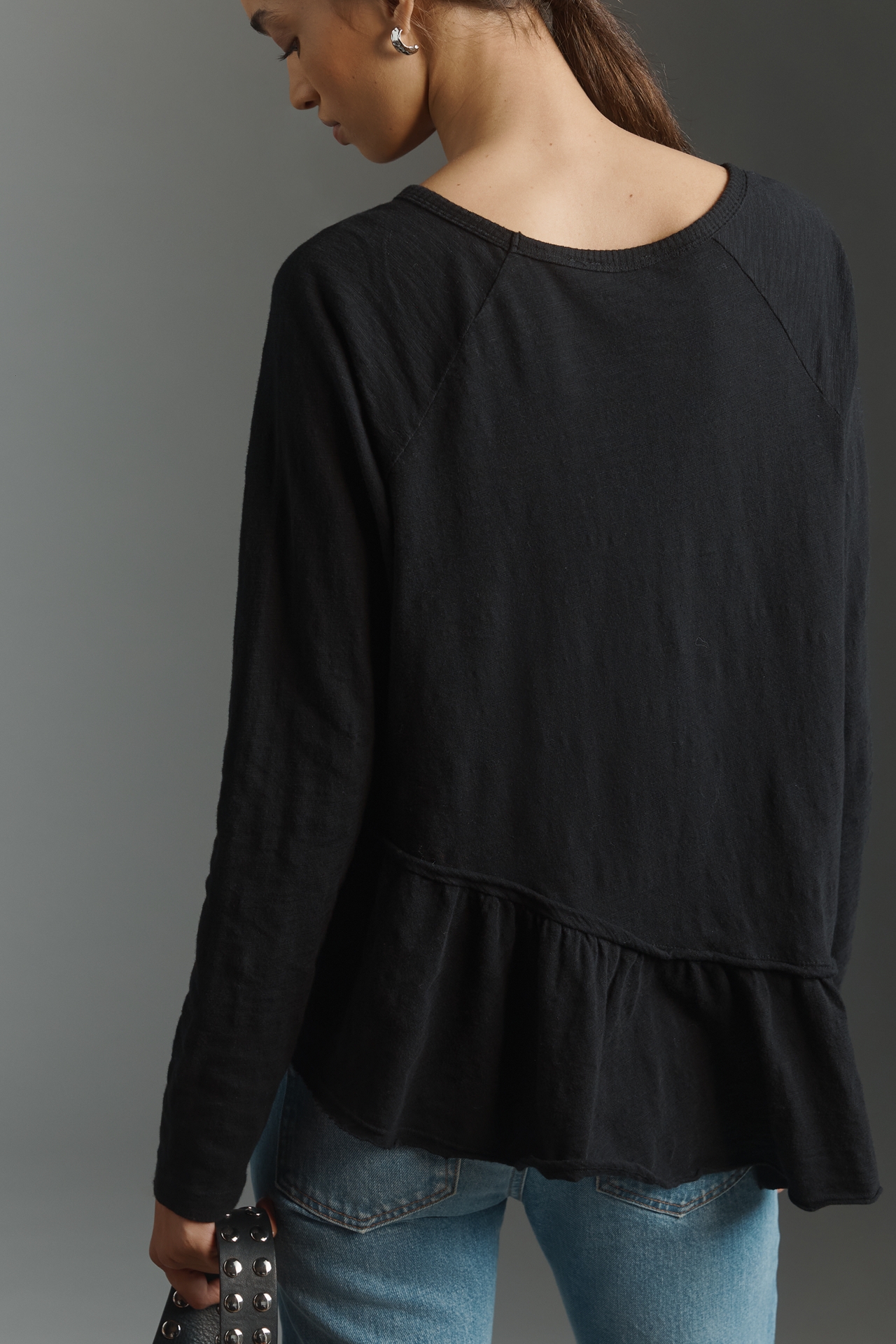 Wilt Long-Sleeve Raglan Asymmetric Top