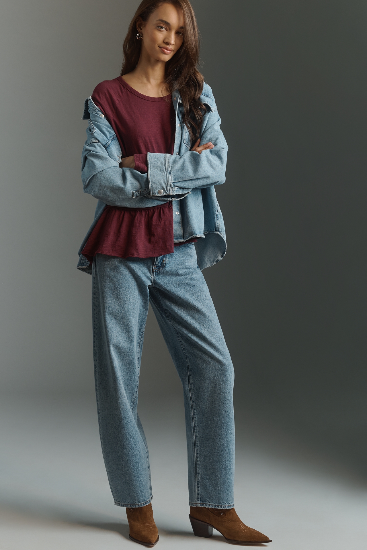 Wilt Long-Sleeve Raglan Asymmetric Top