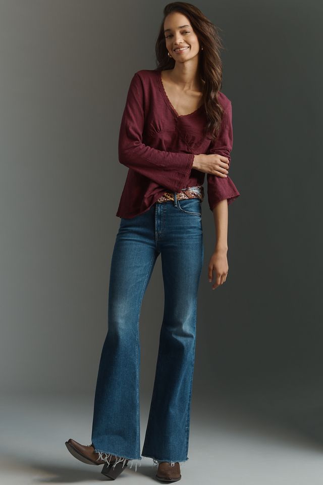 Wilt Long-Sleeve V-Neck Empire Seam Top #1