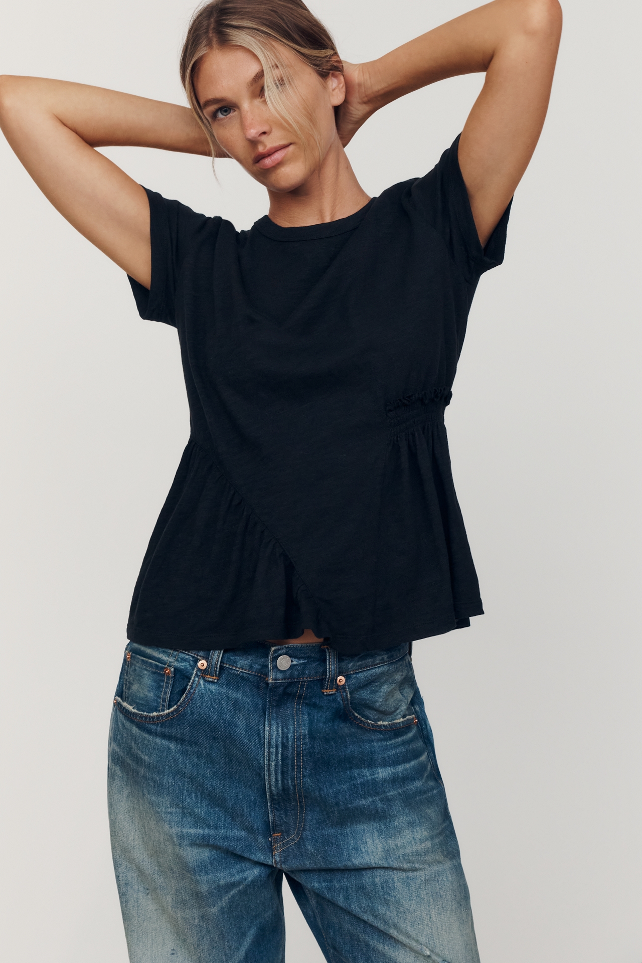 Wilt 100% Cotton Asymmetrical Seamed Tee