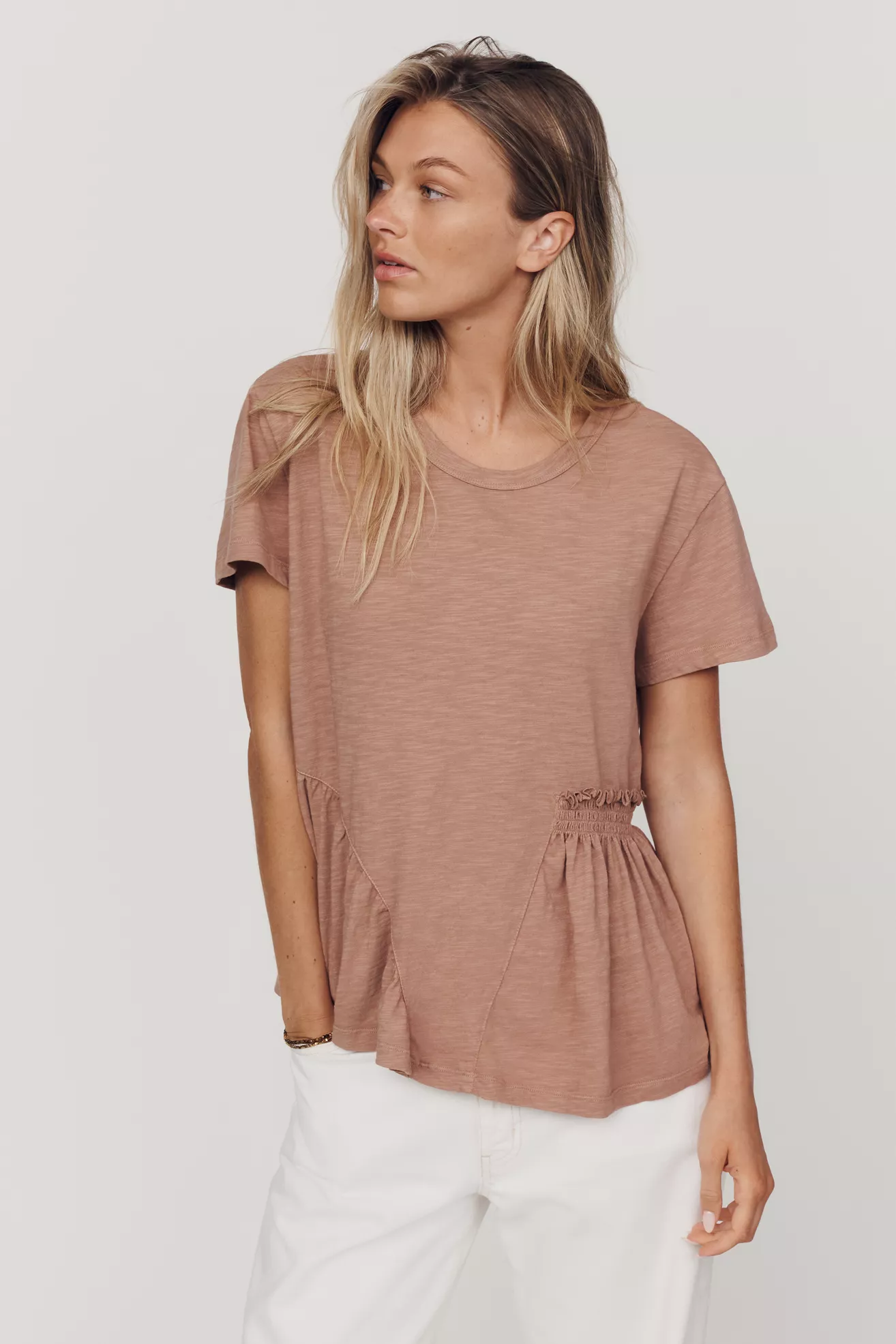 Wilt 100% Cotton Asymmetrical Seamed Tee