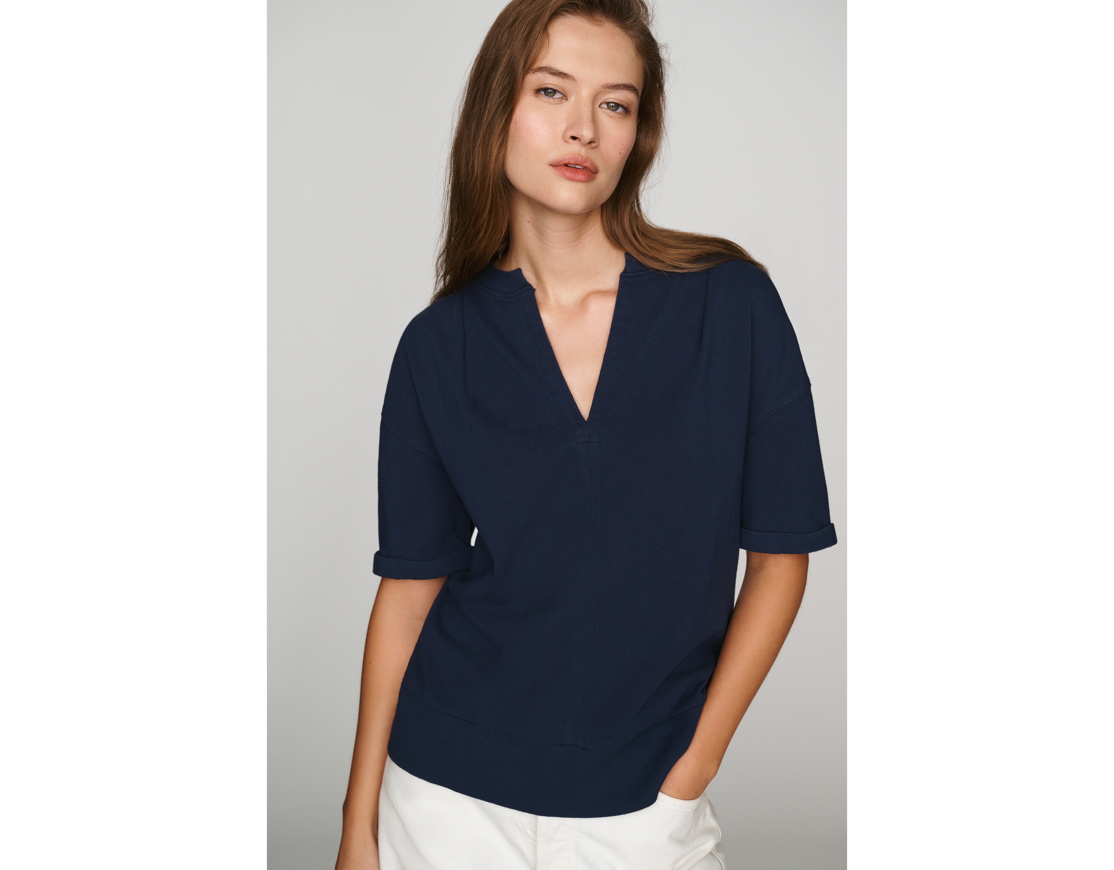 Wilt 100% Cotton V-Neck Top