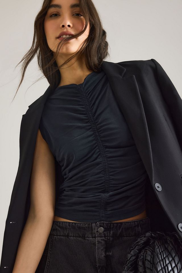 By Anthropologie Sleeveless Ruched-Front Top #4
