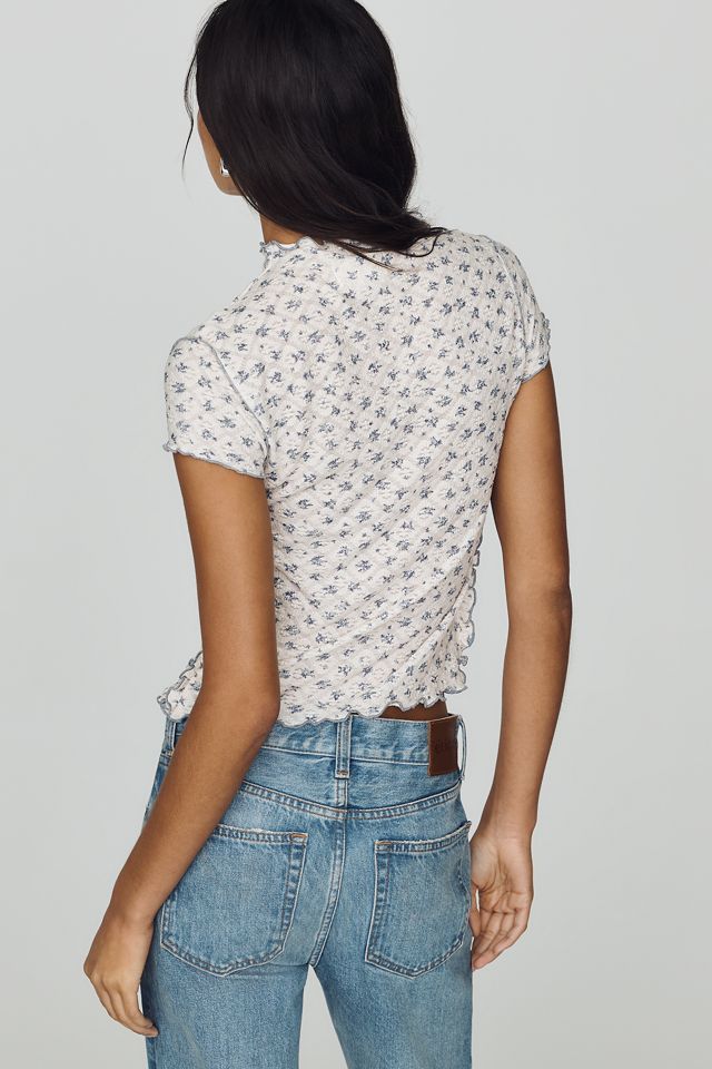 By Anthropologie Mock-Neck Ditsy Top #1