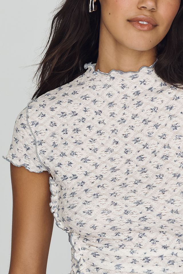 By Anthropologie Mock-Neck Ditsy Top #3