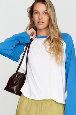 Sunny Somewhere 100% Cotton Raglan Baseball Tee by Anthropologie