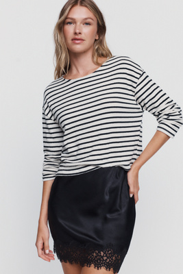 perfectwhitetee Jenna 100% Cotton Boatneck Top by Anthropologie