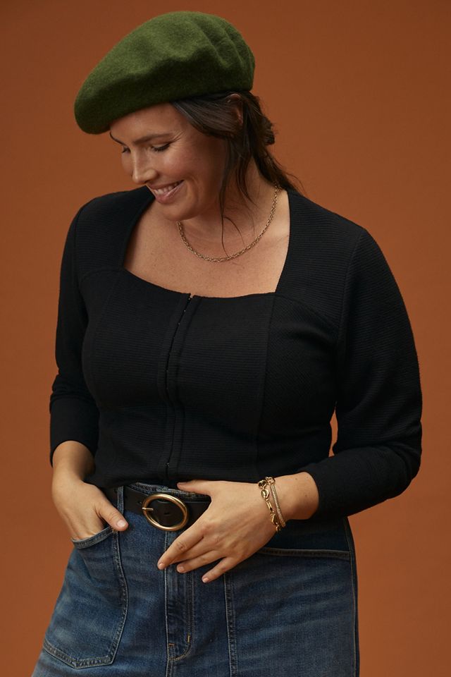 Ribbed Corset-Seamed Top #4