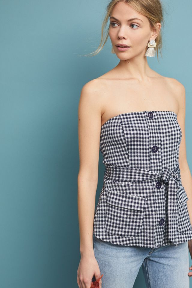 Strapless Gingham Top #2