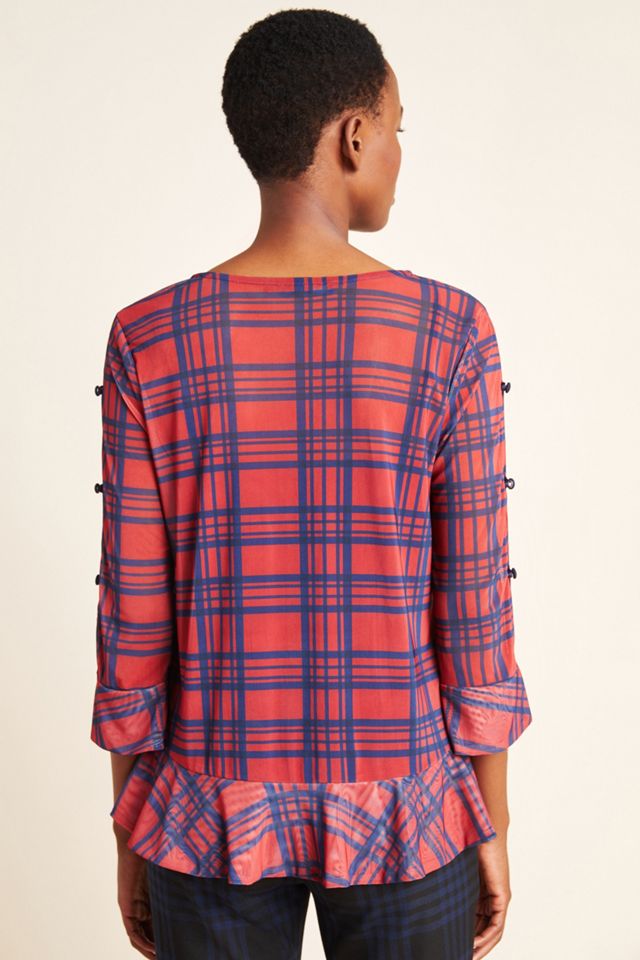 Piper Flounced Plaid Top #1