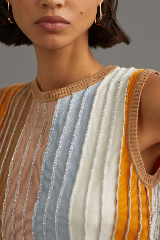 Eva Franco Shimmer-Striped Sweater Tee #1